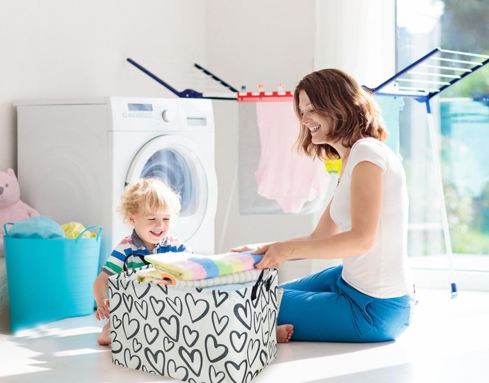 Essme Rectangular Heart Basket Gift Storage Box,Heart Storage Bins Organizer ...