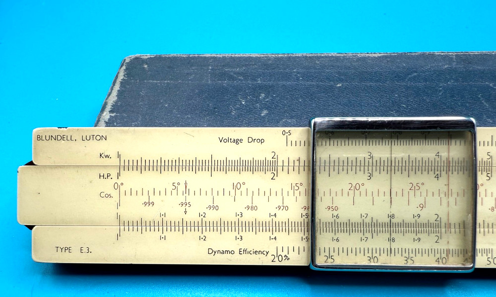Blundell BAKELITE Model E.3. Slide Rule + Original Box