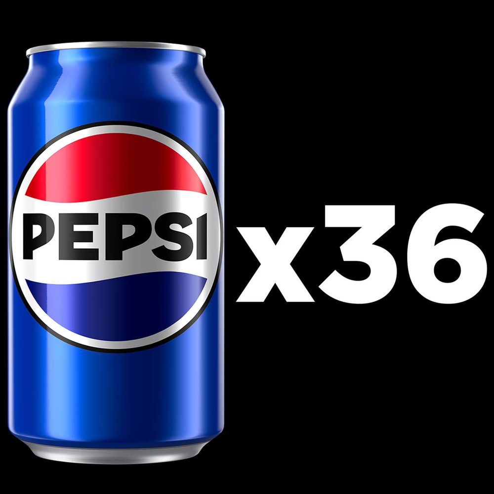 Pepsi Cola 36 Pack 12oz Cans Original Bulk Case New Look Refreshing Soft Drink