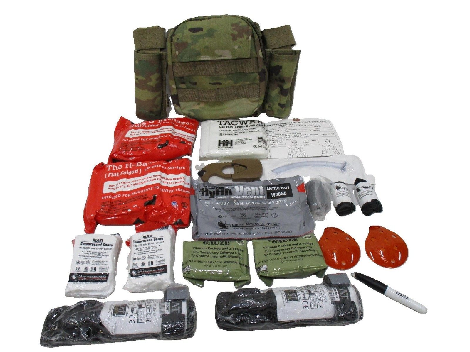 USGI IFAK GEN 7 CAT TOURNIQUET QUIKCLOT BANDAGE DRESSING IFAK FIRST AID MULTICAM