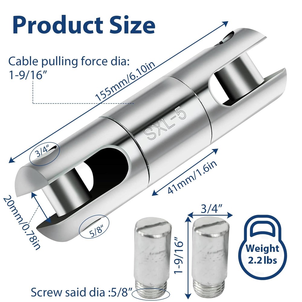 5 Ton Wire Pulling Swivel Rope Ball Bearing Breakaway Cable Puller