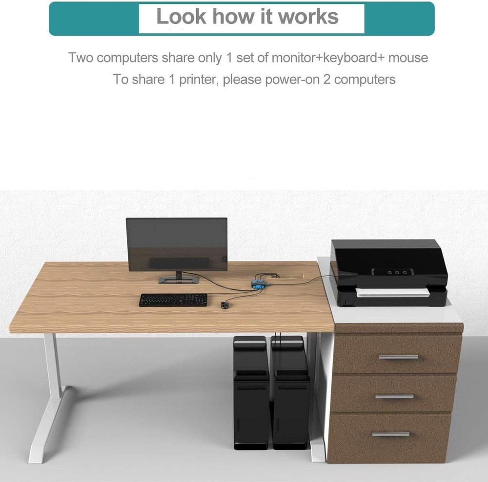 User-Friendly 2-Port USB VGA KVM Switch for Seamless Computer Sharing Experience