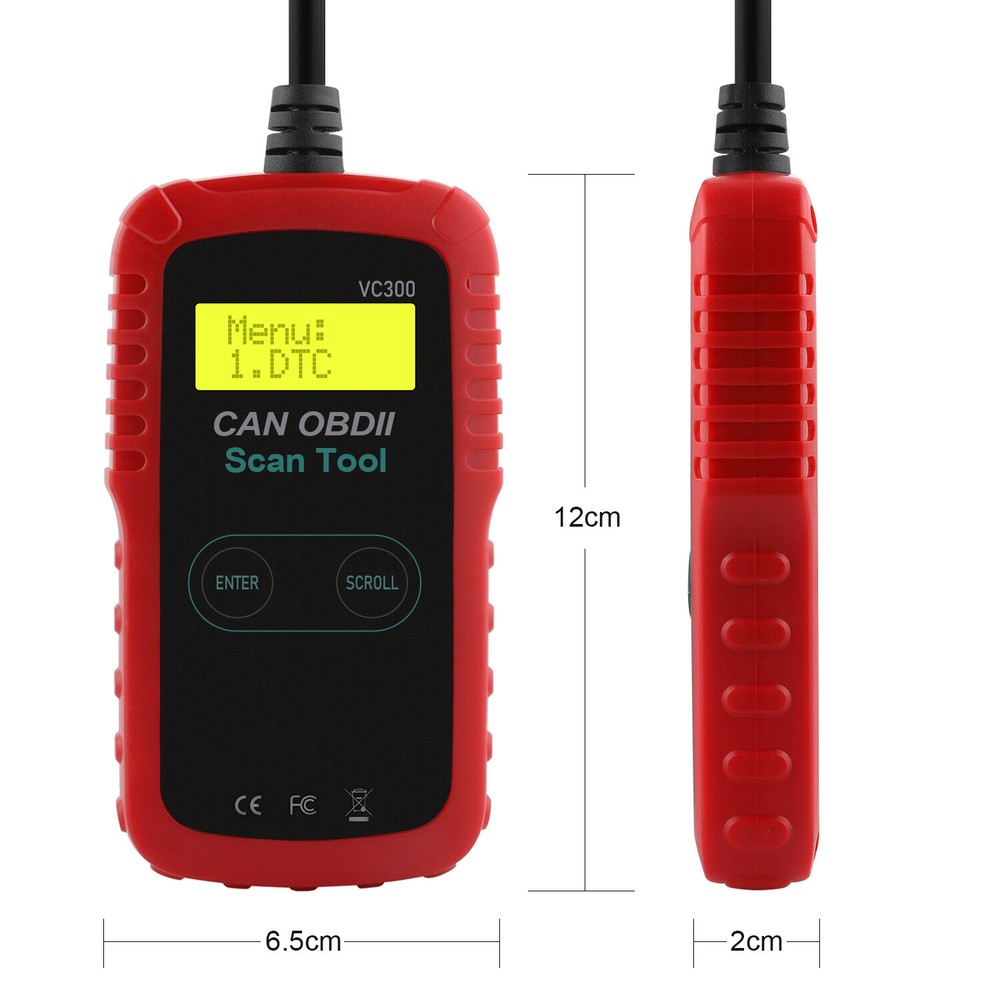 VC300 CAN EOBD OBD2 Scanner Car Code Reader Check Engine Light Diagnostic Tool