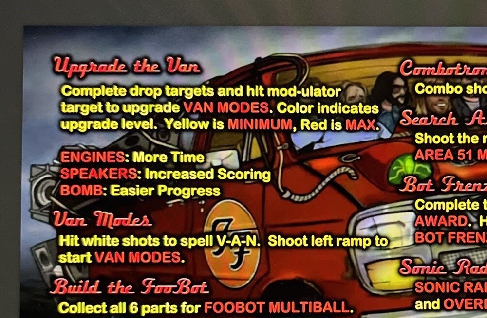 Stern Foo Fighters Custom Apron Instruction Card v1