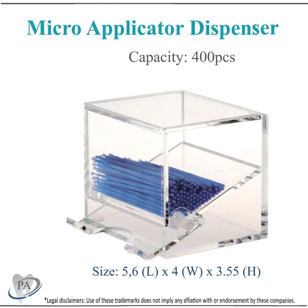Dental MICROAPPLICATOR DISPENSER, MICROAPPLICATOR Organizer, Acrylic, One- Way