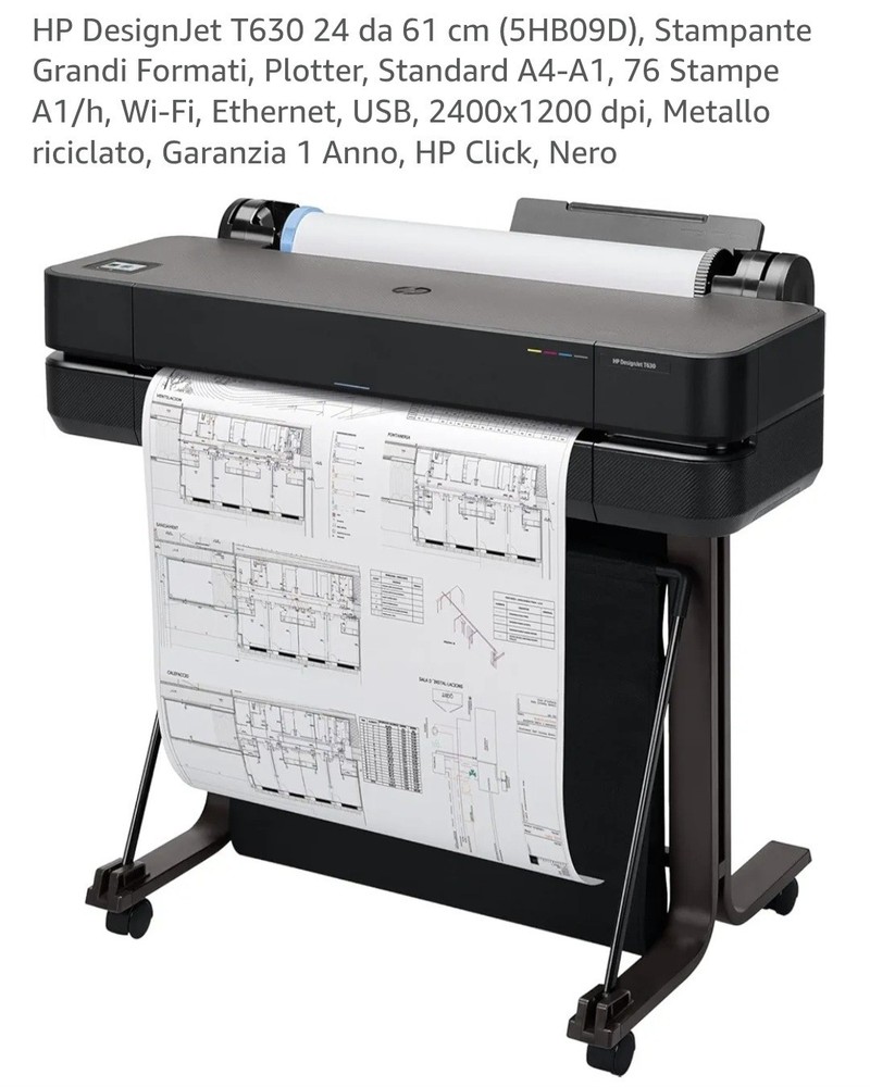 HP HP DESIGNJET T630 PRINTER 61CM 24IN