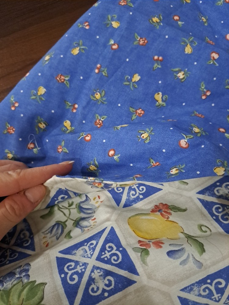 Fruit Pattern Reversible Table Runner With Tassels