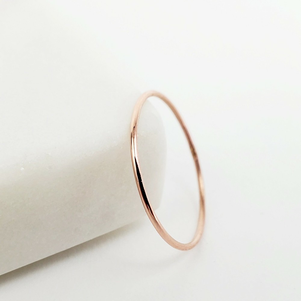 14k Solid Gold Very Thin Stackable Ring, 14k Yellow White Rose Ultra Thin Rings