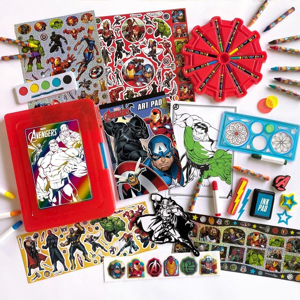 Marvel Avengers Super Activity Collection Set with Mini Coloring Tools, Stickers