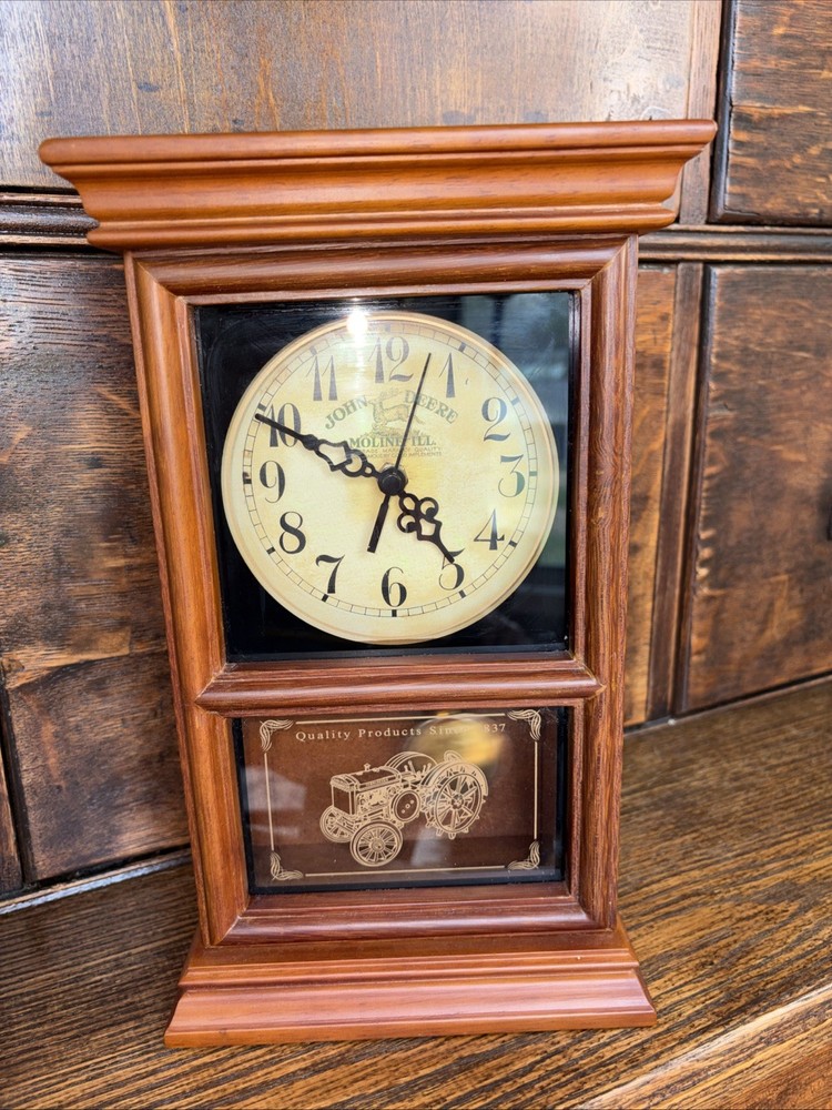 John Deere Quartz Mantle Clock- TESTED-Works! Moline IL