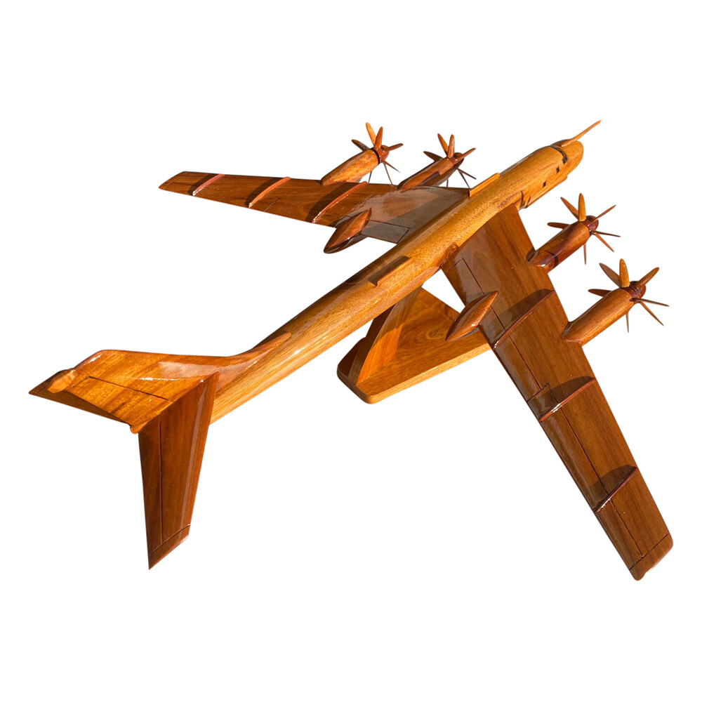 TU95 Mahogany Wood Desktop Airplane Model