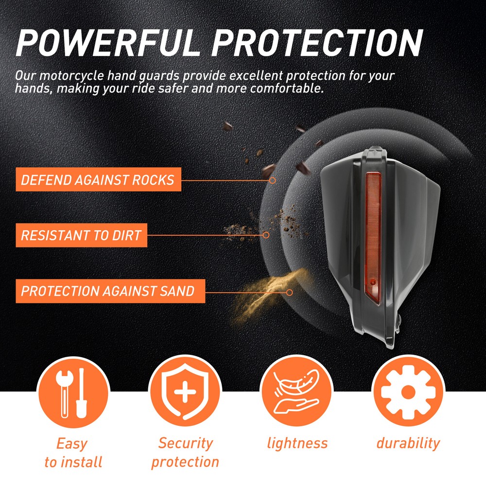 Universal Motorcycle Handguards 7/8" 22mm Handle Protector Shield Hand Guards