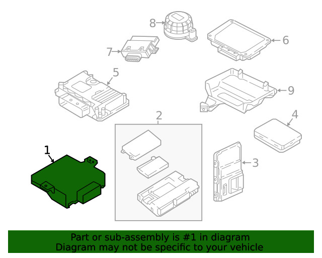 Genuine Audi Control Module 80B-907-468-G