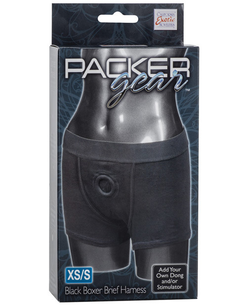 CalExotics Packer Gear Boxer Brief Harness & 5 Inch Realistic Dildo Bundle