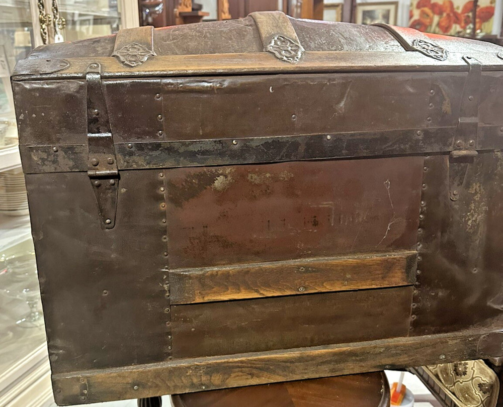 Antique Dome Top Steamer Trunk