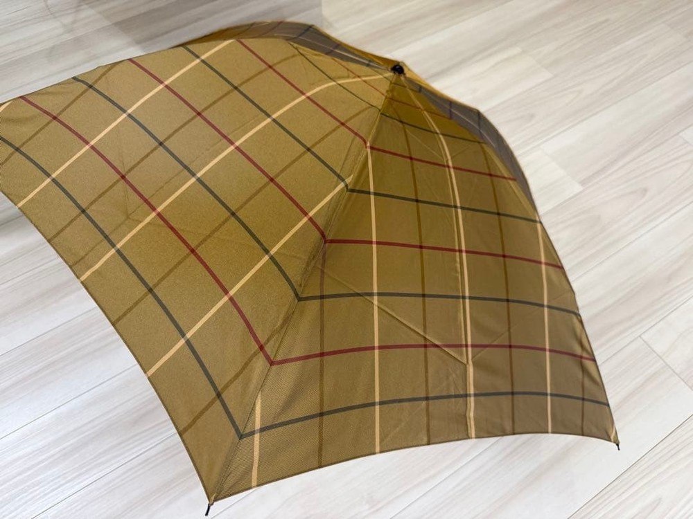 Burberry Folding Umbrella Checked Pattern Compact Ready to Use Authentic