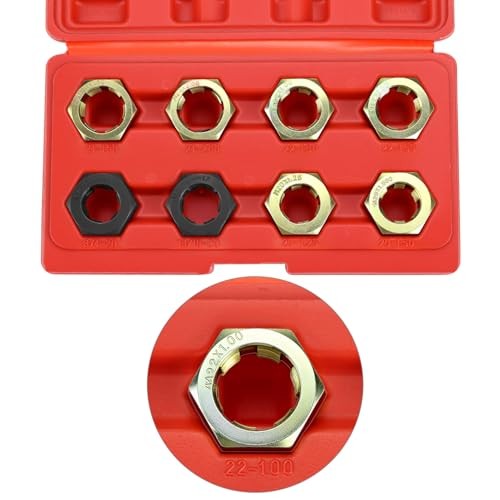 Axle Spindle Rethreading Tool Set, 8 Die Sizes, Compatible with 1-1/4"