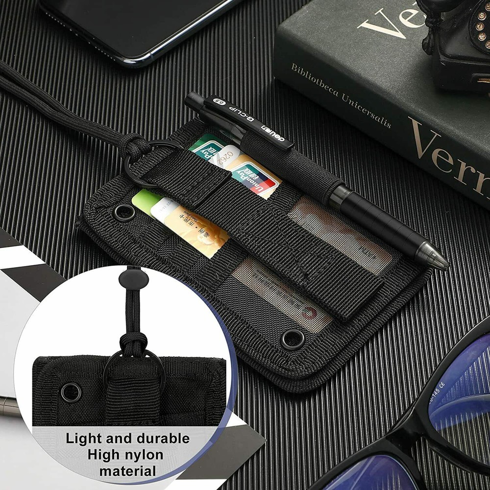 Tactical ID Card Holder Organizer with Neck Lanyard Hook&Loop Patch Badge Holder