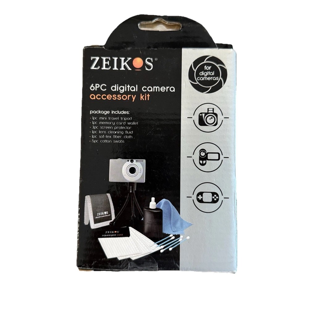 Zeikos 6PC Digital Camera Accessory Kit For Digital Cameras. New Opened Box