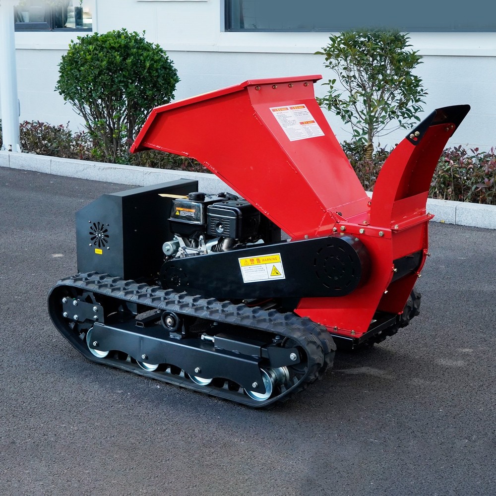 Remote-controlled wood chipper, suitable for complex terrains such as orchards.