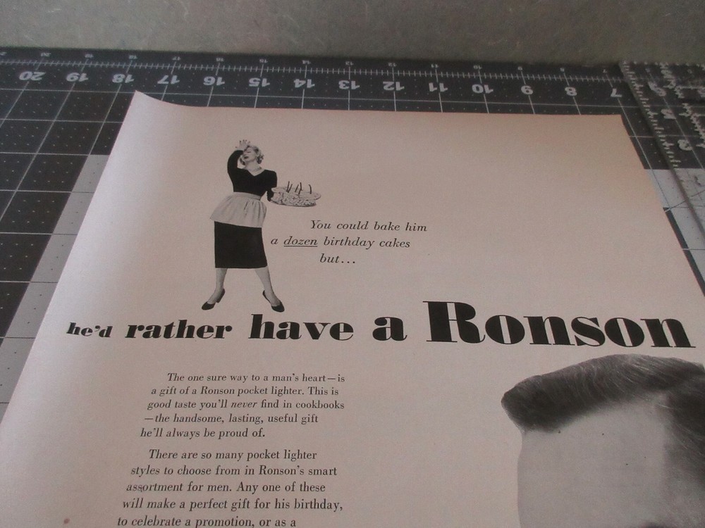 1954 Ronson world's greatest lighter ! print ad