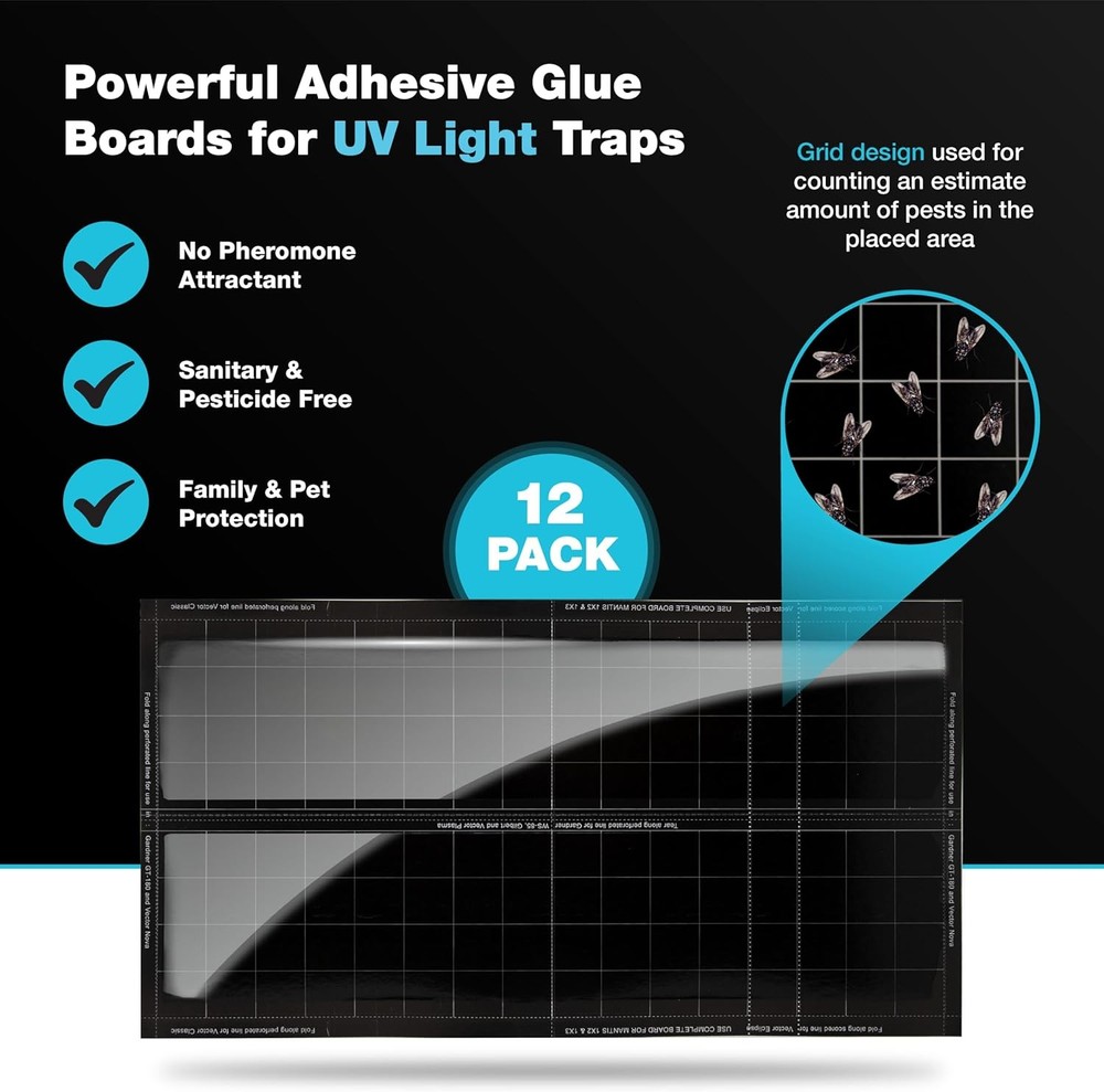 Catchmaster Vector UV Fly Light Replacement Glue Boards, No Pheromones