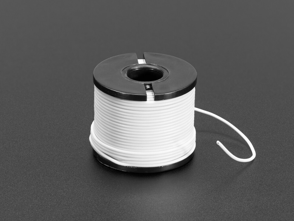 [ Adafruit ADA-3169 ] Silicone Cover Stranded-Core Wire - 50ft 30AWG White