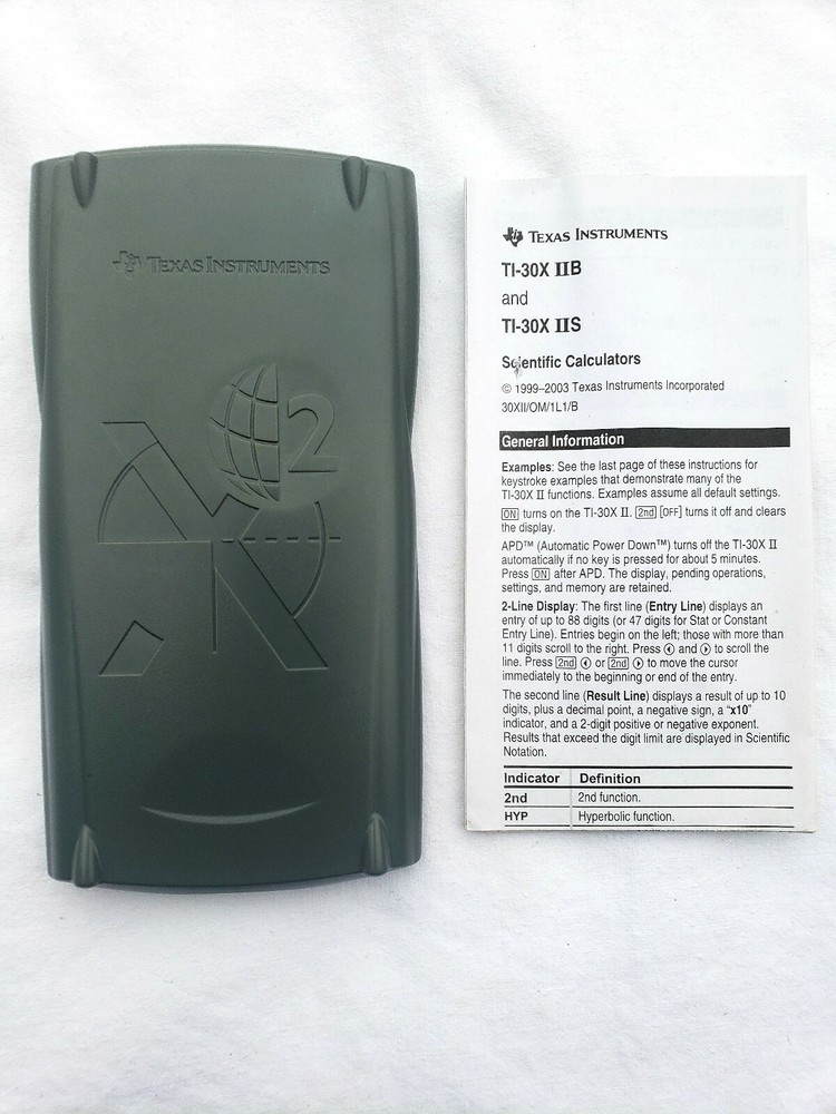 Texas Instruments TI-30X IIS Scientific Calculator All Buttons Function