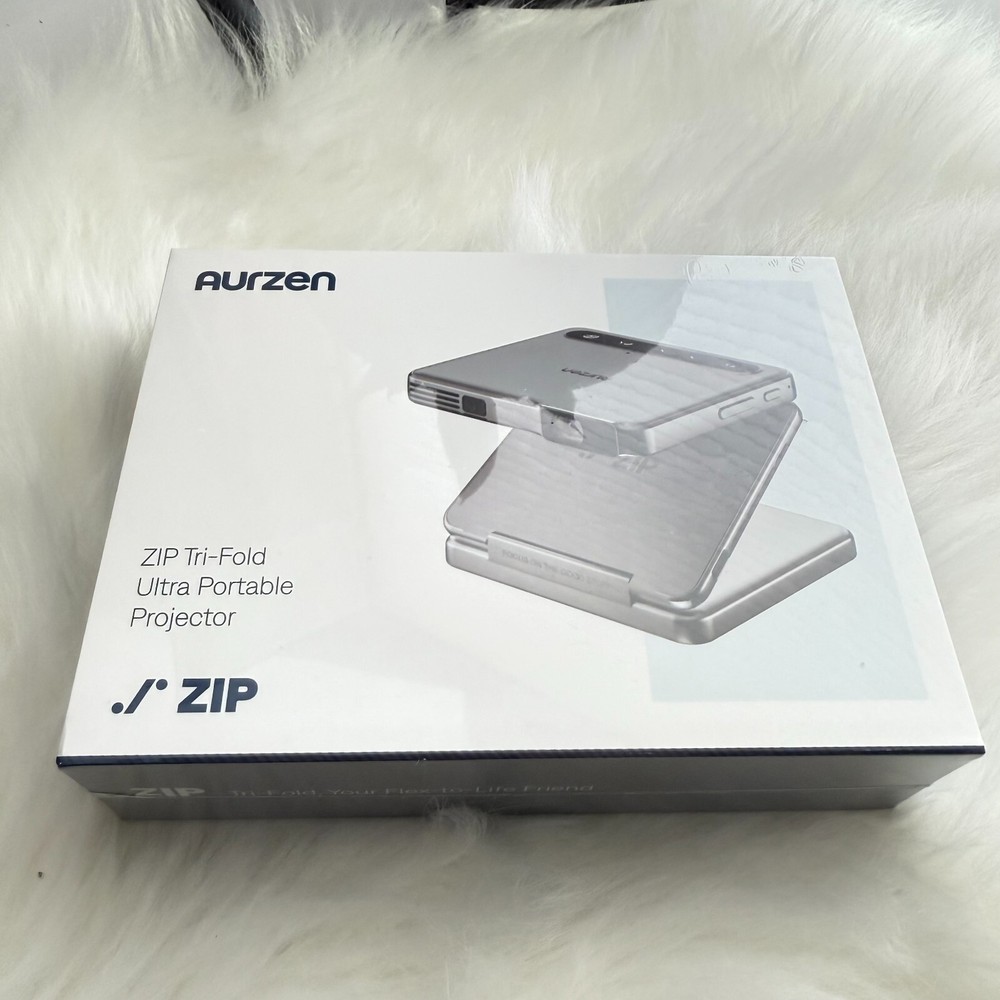 Zip Tri-Fold Truly Portable DLP Projector,Full-Screen Mode,Type-C Fast Charging