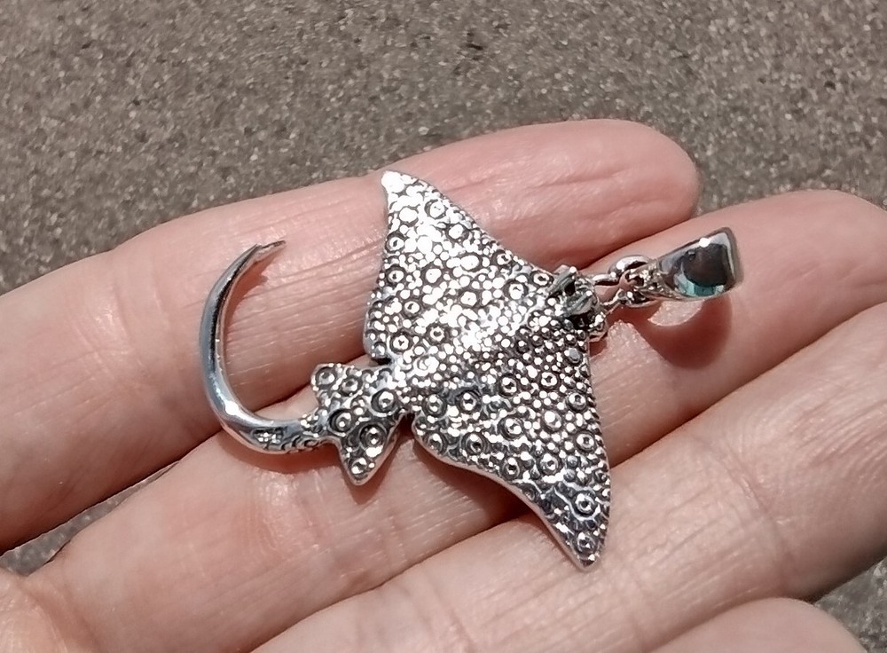 925 Silver Stingray Stingray Manta Ray Pendant Necklace