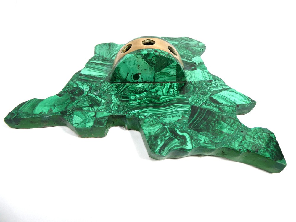 Malachite Pen Holder Desk Set Approx. 1920-1940