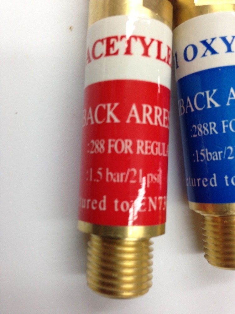 ACETYLENE & OXYGEN FLASHBACK ARRESTOR #288 SET TORCH WELDING ISO 9001