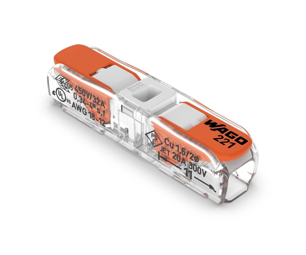 WAGO 221-2401 Lever Nuts Compact Splicing Inline Wire Connectors with Case | ...