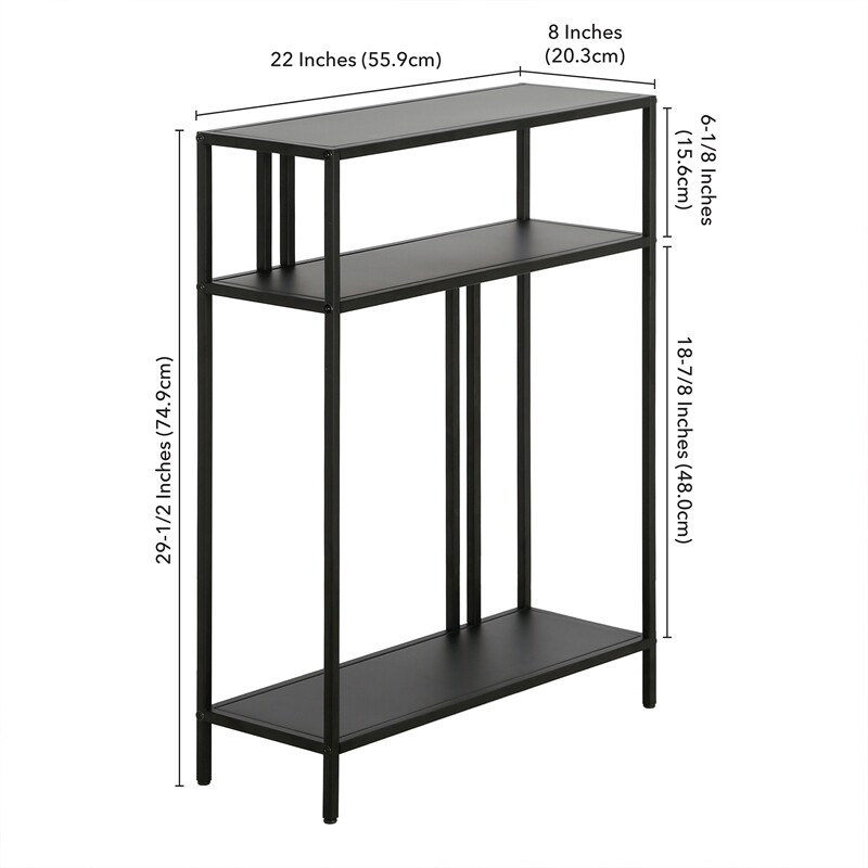 Henn&Hart 22" Blackened Bronze Metal Console Table