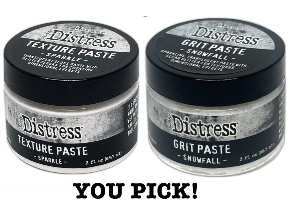 Tim Holtz Distress Paste- Holiday Texture Paste- Sparkle or Snowfall Grit- 3 oz