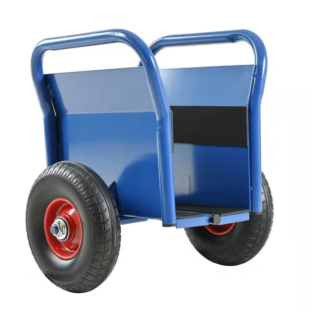 Heavy Duty Panel Dolly, Slab Dolly with 2-Handles, 10 In. Solid Rubber Tires, 11