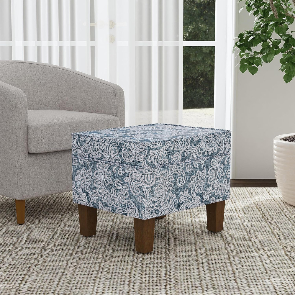 Home Decor |K7646-A879| Upholstered Modern Rectangular Storage Ottoman | Hinged