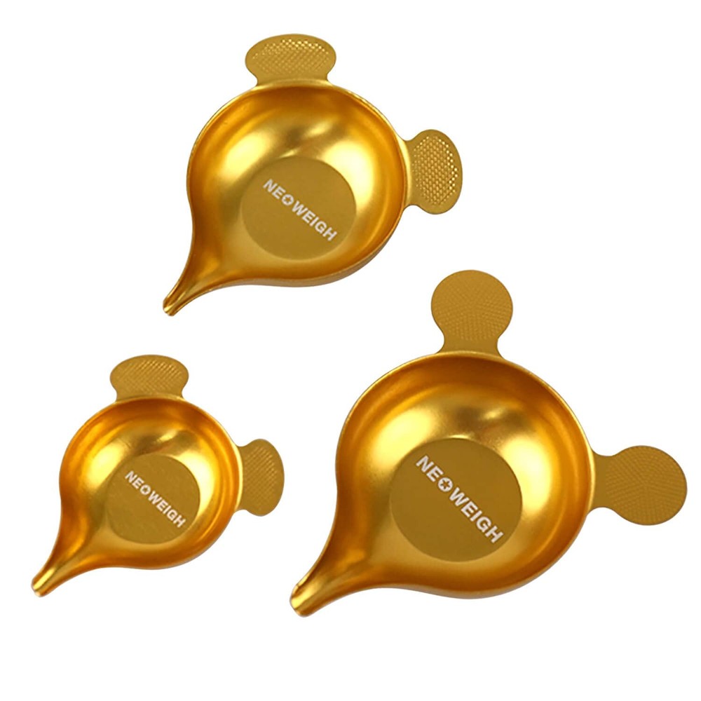 NEOWEIGH Powder Pans for Reloading, Different Size, Silver or Gray, Gold