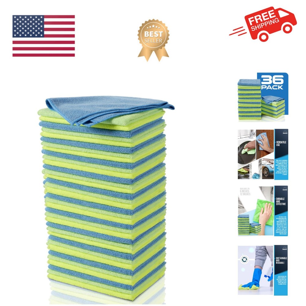 Microfiber Towel Cleaning Cloths, 36 Pack, Assorted, 737