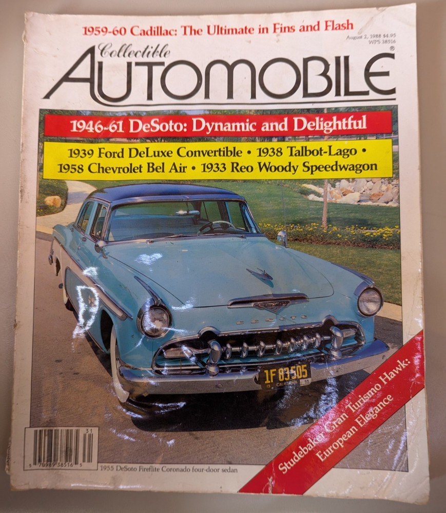 Studebaker GT Hawk Collectable Automobile Magazine August 1988