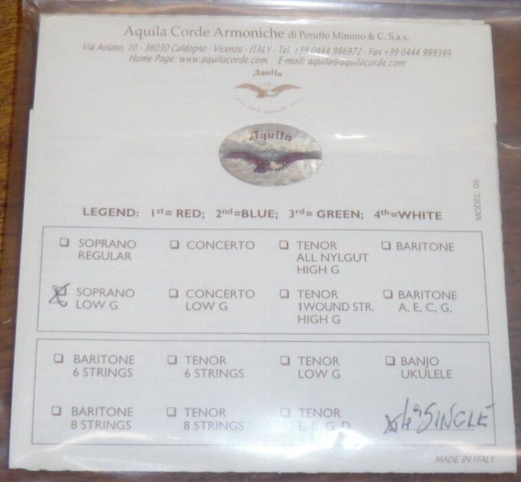 5 Aquila Cord Armoniche Ukulele Strings