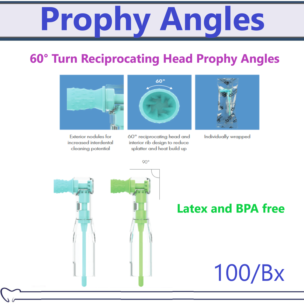 Dental Prophy Angles Soft Cup Regular Cup Ergonomic 105° Head Angle, 12/100/Bx
