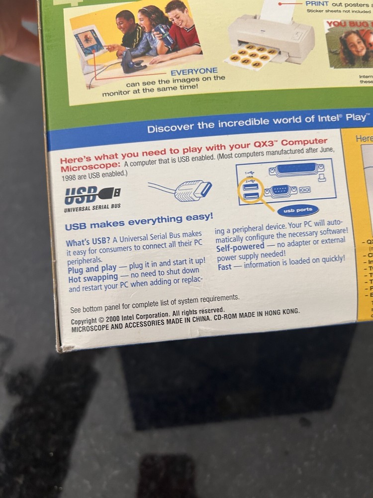 Intel Play QX3+ Computer Microscope Electronics Windows 2000, 98, 98 SE, ME VTG