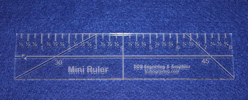 8"  Mini-Ruler.  Acrylic ~1/4" thick. Quilting/Sewing