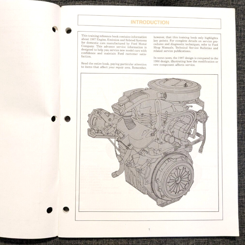 1987 FORD ENGINE, EMISSION AND RELATED SYSTEMS CAR MANUAL