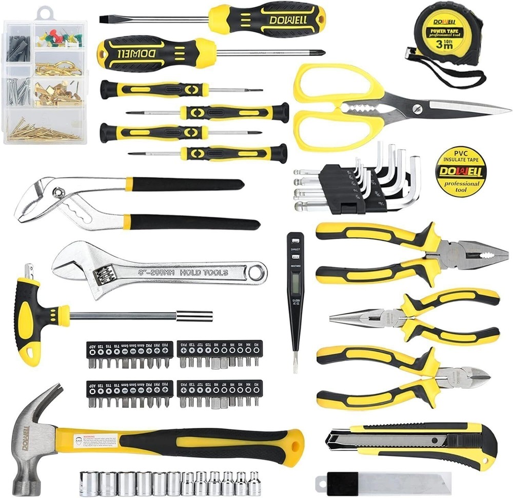 Tool Kit Household Tool Set 185-Piece General Hand Tool W/ Toolbox Storage Case