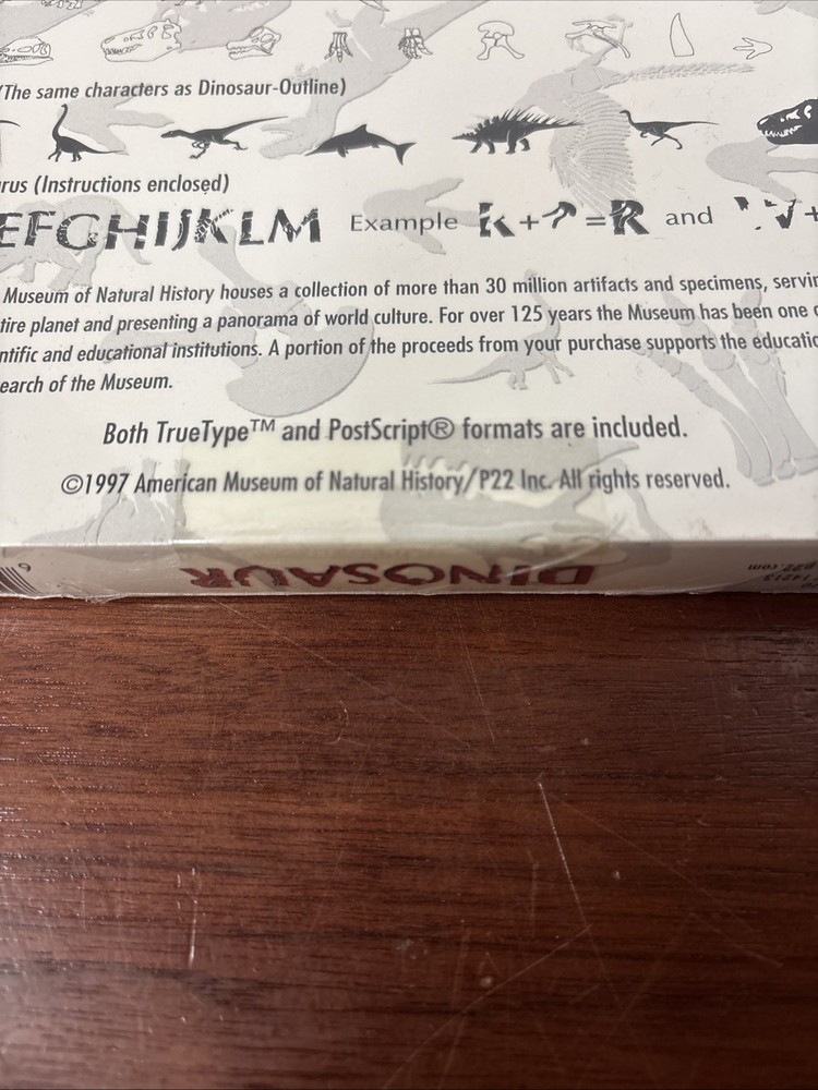 Dinosaur “Computer Font Set”- 3.5 Disk For Mac OS ***Sealed