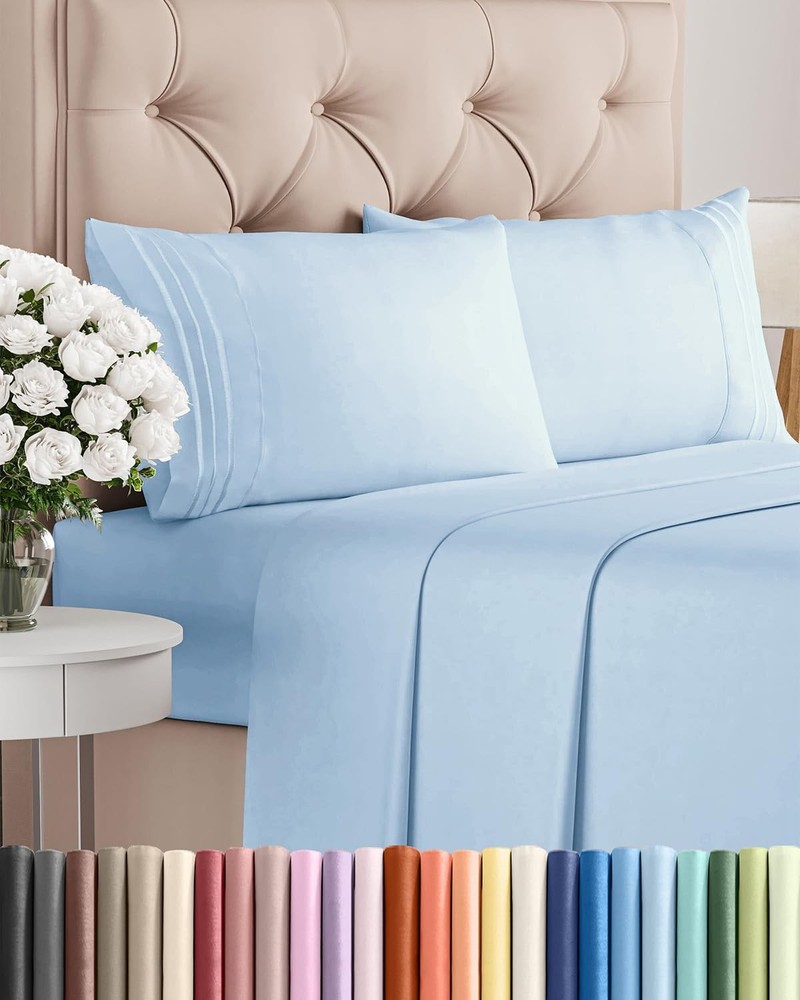 Queen Size 4 Piece Sheet Set - Comfy Breathable  Cooling Bed Sheets Set - Hot...