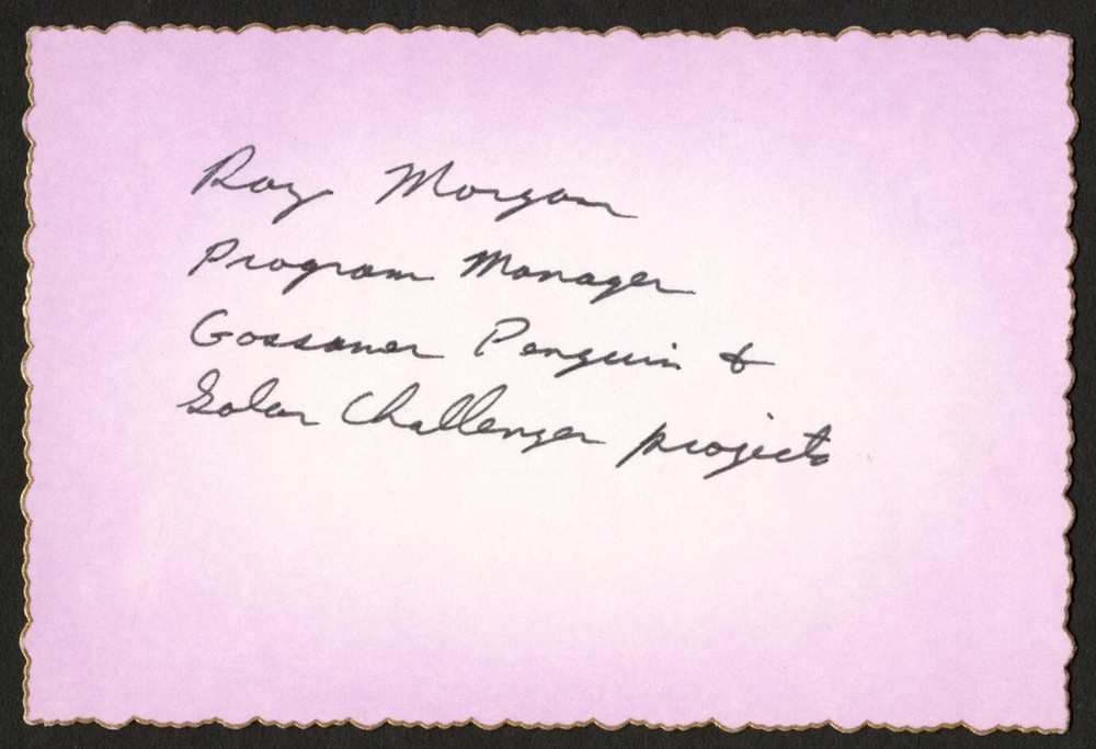 Ray Morgan signed autograph 3x5 Cut Engineer Solar Challenger project