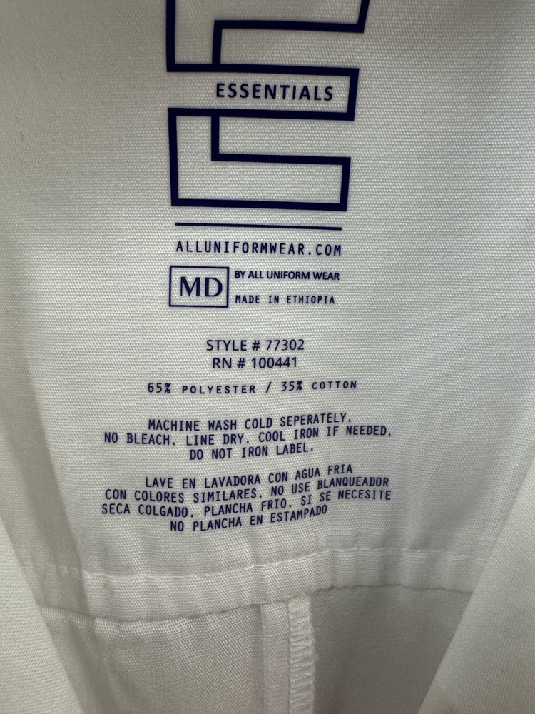AUW Essentials Unisex Consultation Lab Coat, White